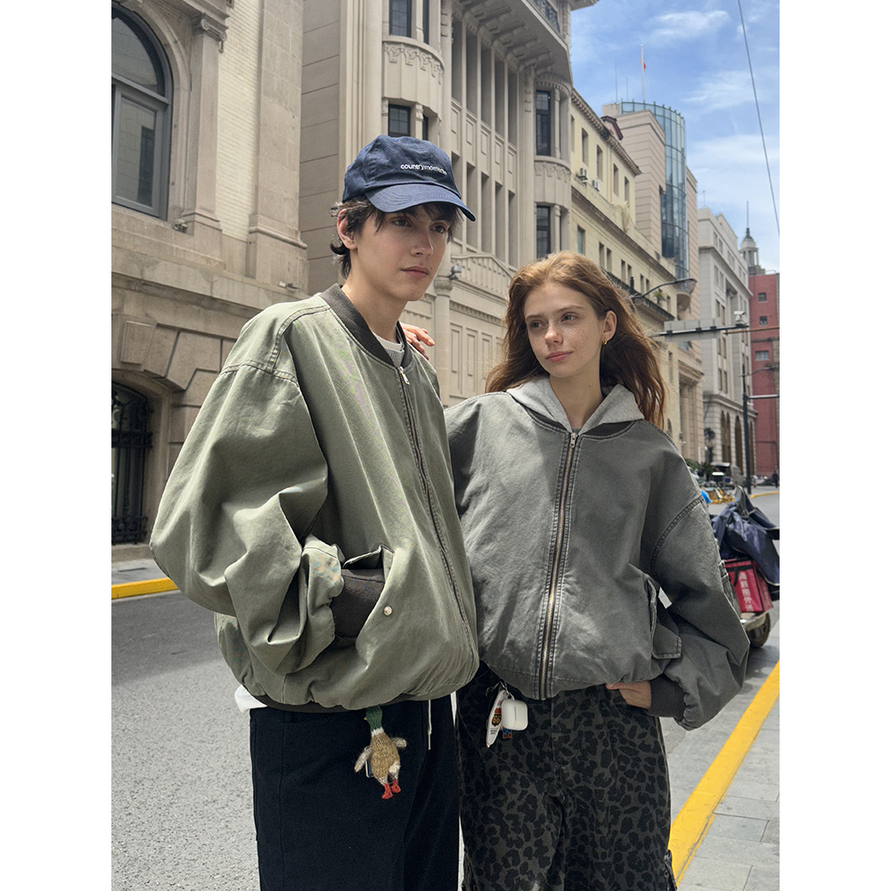 CountryMoment做旧飞行员夹克