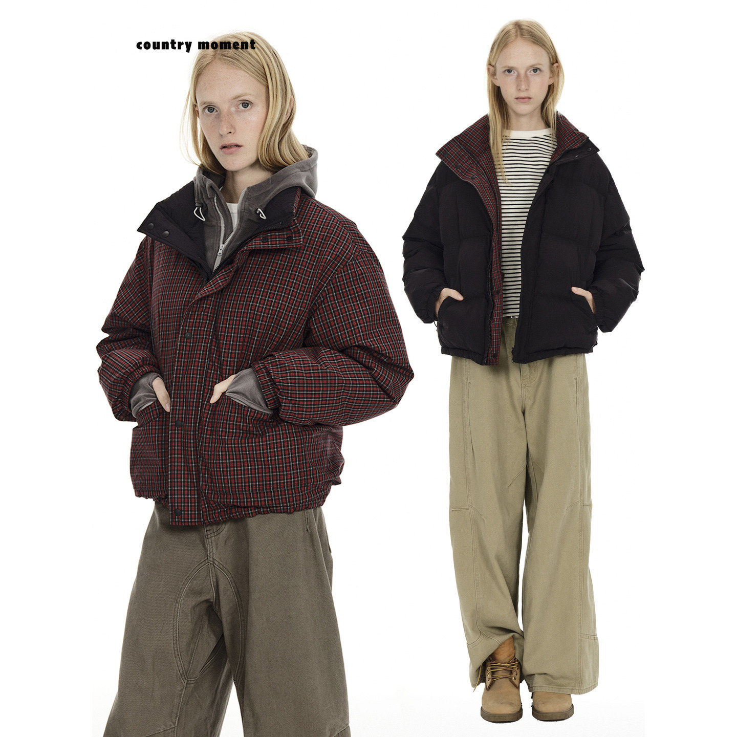 【itsdani专属】【男女同款】双面穿美式复古羽绒服短款厚外套,男装,羽绒服,淘宝优惠券,粉丝福利购,淘宝优惠卷