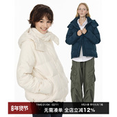 CountryMoment 户外三防可拆卸连帽羽绒服女宽松直筒保暖短外套冬