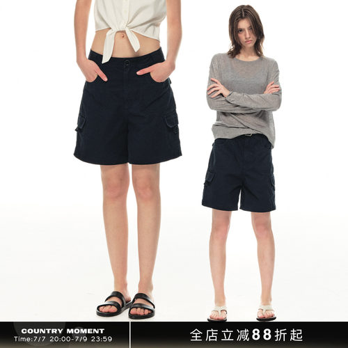 多口袋美式工装五分短裤女外穿夏