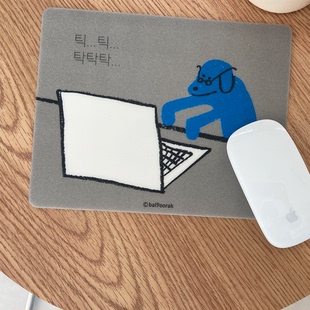 布几岛韩国授权bal9oorak鼠标垫萌狗狗打工人办公长方圆形新2025