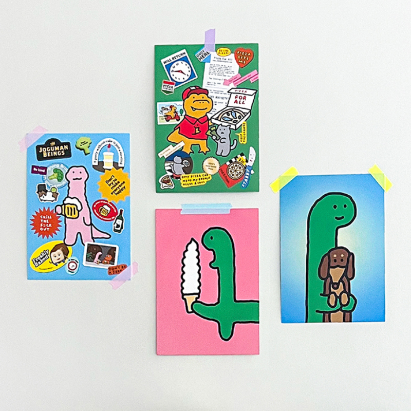 布几岛韩国授权joguman studio小恐龙生活插画海报A5卡通创意新款