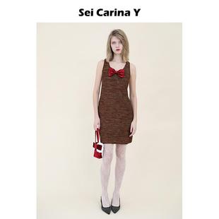 新年 丝绒蝴蝶结背心裙原创设计连衣裙女高级感 Carina Sei