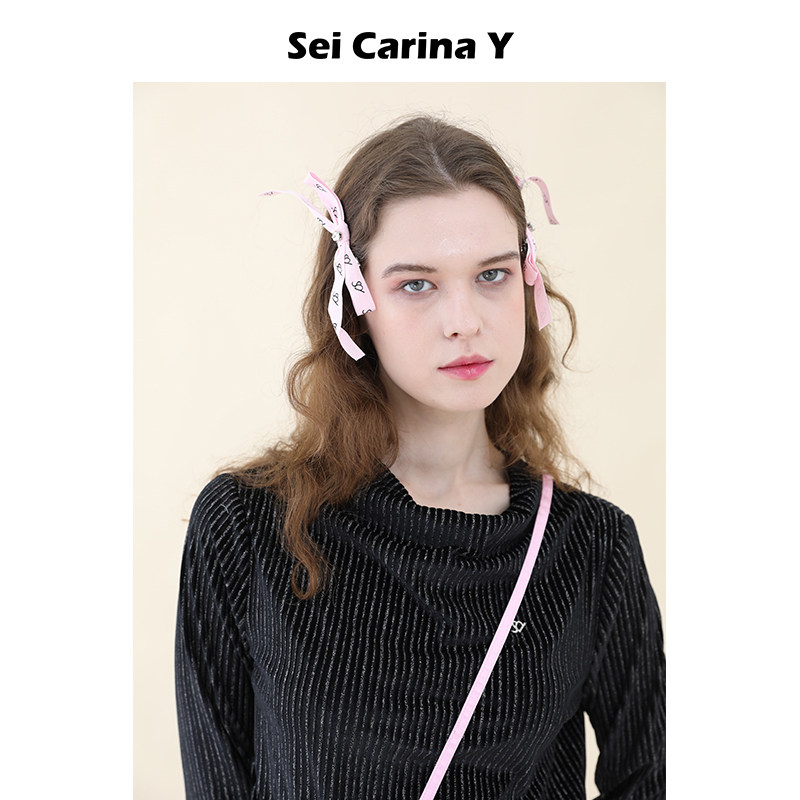 SeiCarinaYlogo丝带手缝钻发夹