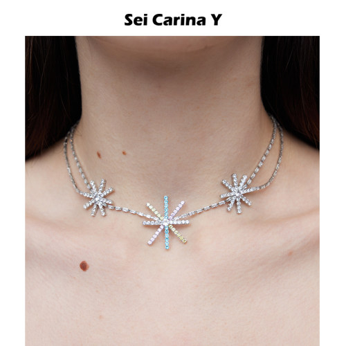 [7折]Sei Carina Y雪花系列钻链项链锆石超闪吊坠女高级感锁骨链