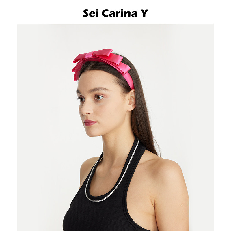 [5折]Sei Carina Y三层蝴蝶结简约发箍女小众设计感头箍发饰时尚