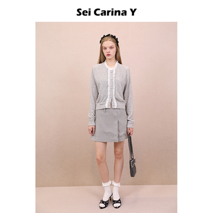 秋冬新款 Sei 甜美轻奢高级感百搭时尚 Y毛呢花瓣半裙修身 女 Carina