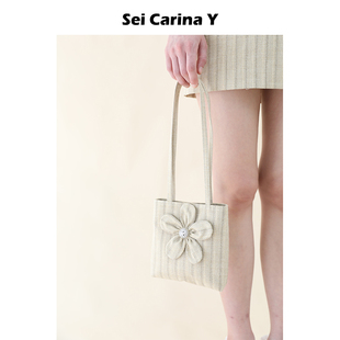 花朵單肩包女休閑百搭手拎包手提包時(shí)尚 Sei Carina Y度假版 小眾