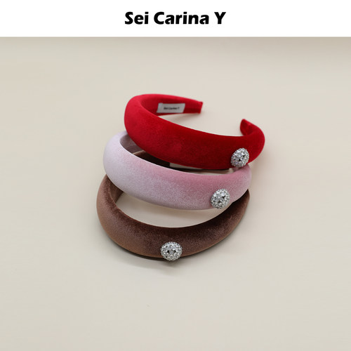 SeiCarinaY丝绒宽版钻扣发箍