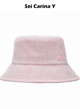[4折] Sei CarinaY 简约花呢渔夫帽奶油色秋季新款帽子可爱气质