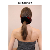 Y红玫瑰丝绒发圈女百搭时尚 Sei Carina 大肠圈头绳发饰圣诞新年