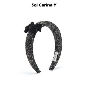 Sei Carina Y银丝蝴蝶结装饰发箍女高颅顶不勒头头箍百搭发饰新款