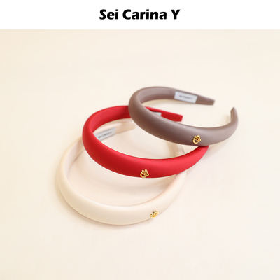 SeiCarinaY缎面小花logo发箍