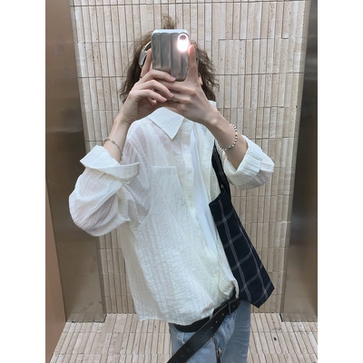 阿荒与阿卤轻薄透气防晒长袖衬衫