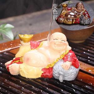 变色茶宠摆件弥勒佛精品可养金蟾蜍财神麒麟茶台茶桌茶盘饰品茶玩