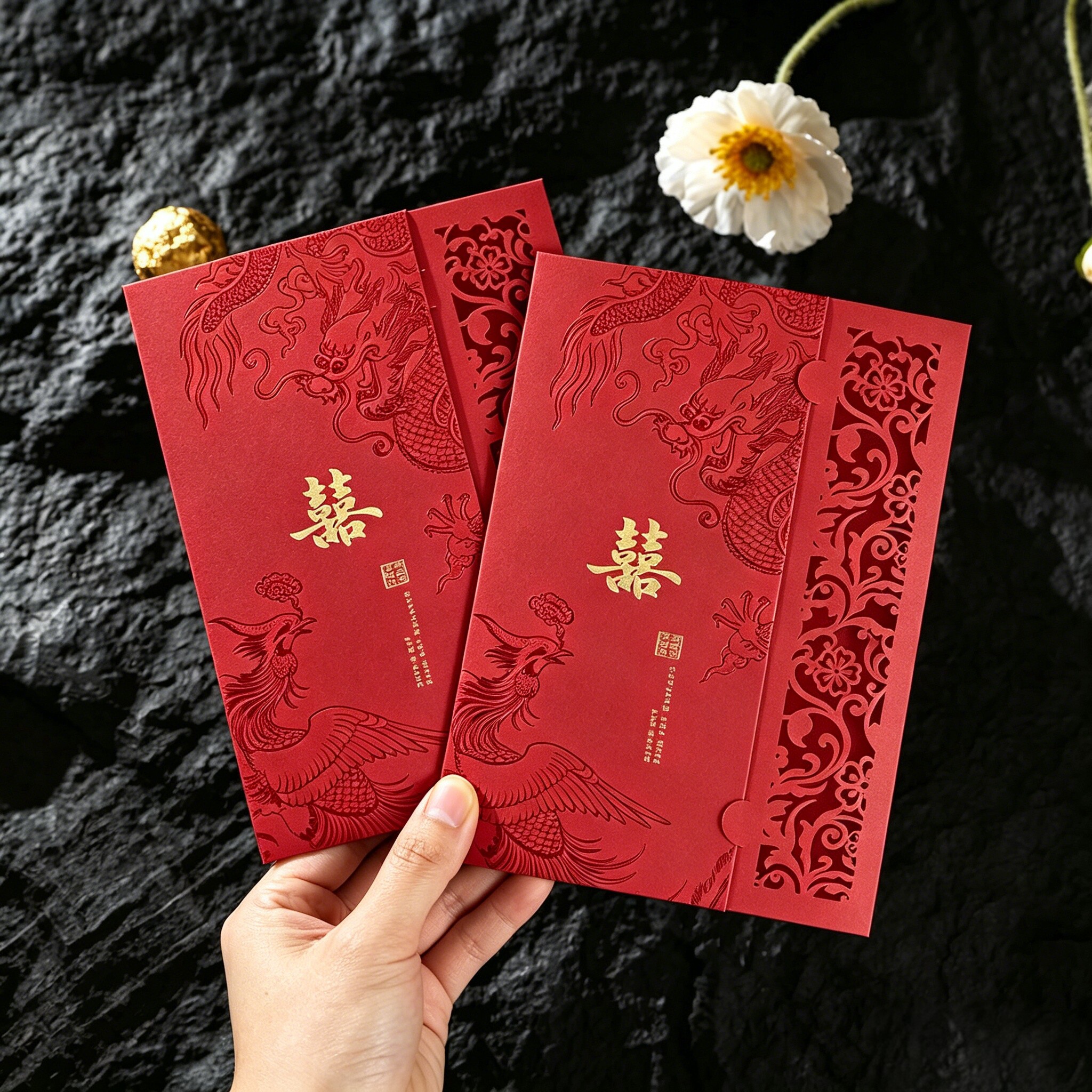 结婚邀请函中国风喜帖婚宴请帖图片