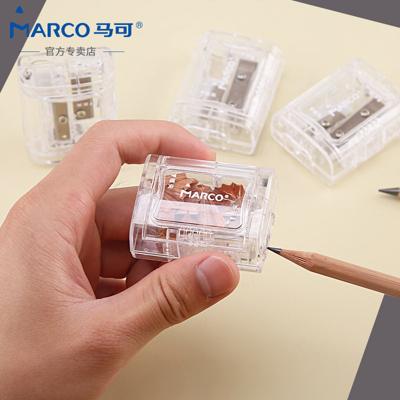 marco马可卷笔刀小型长尖短双孔