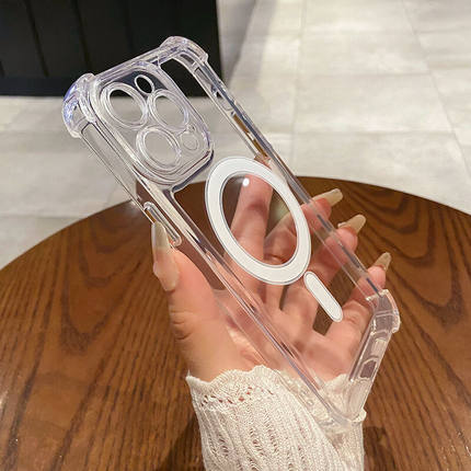 Magsafe磁吸适用iphone13手机壳新款透明11苹果16promax气囊防摔15pro男士max情侣12女款ip14高级感13pro软壳