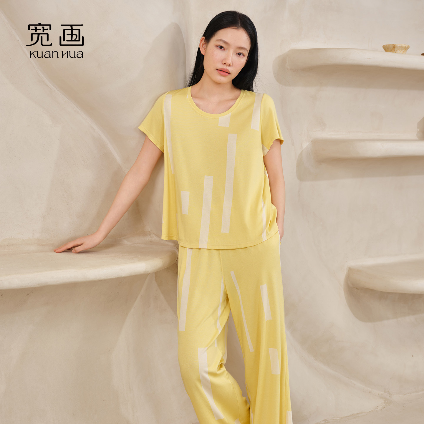 宽画夏季女士可外穿家居服套装