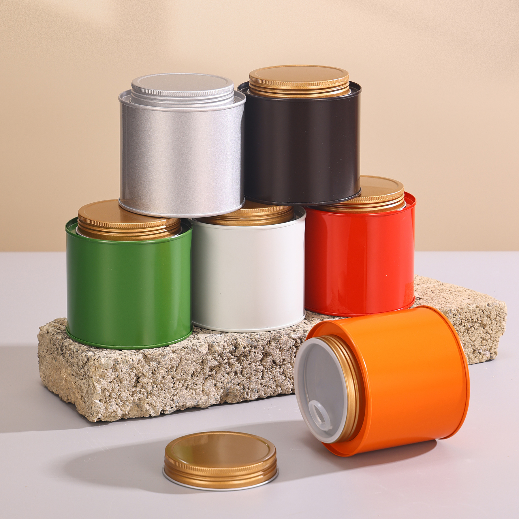 高档茶叶罐茶叶通用密封铁罐精品便携密封罐散茶125克/75克包装罐