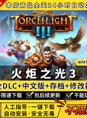 火炬之光3steam中文版全DLC 送赠品初始存档电脑pc单机游戏steam离线正版 Torchlight III 非假入库激活码