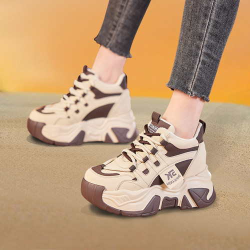 老爹鞋女ins潮2025冬季新款显脚小百搭运动休闲厚底内增高女鞋子
