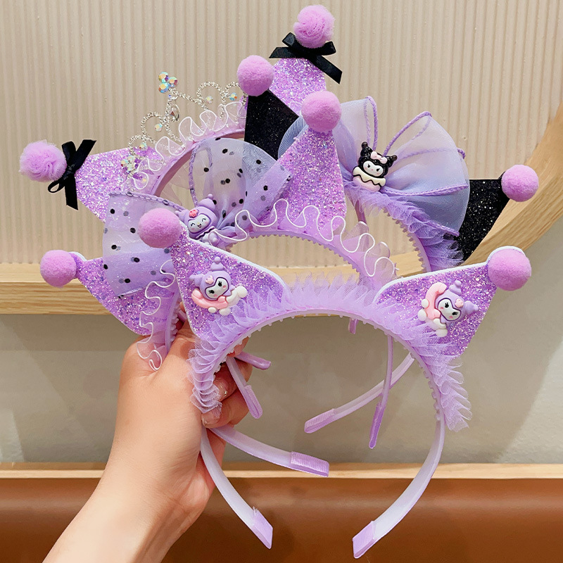 lujunni库洛米头饰儿童可爱发箍卡通库洛米网纱蝴蝶结发饰女童超