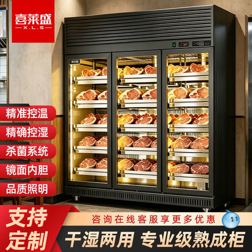 喜莱盛牛肉熟成柜商用干式湿式深海鱼排酸挂肉保鲜冷藏冷冻展示柜
