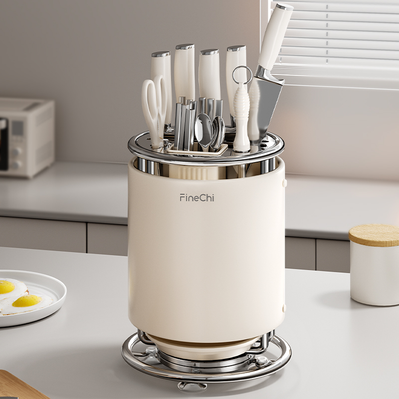 廚房旋轉刀架多功能收納架