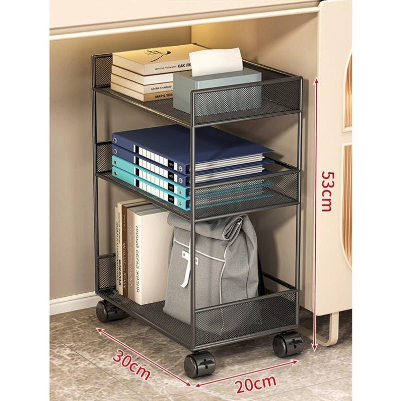 学生书本收纳箱带轮子移动书包收纳架置物架滑轮桌面家用简易办公