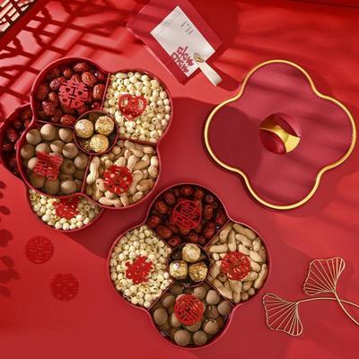 摆放收银台糖果盒防潮密封糖果盒国风果盘结婚专用干果盒零食糖