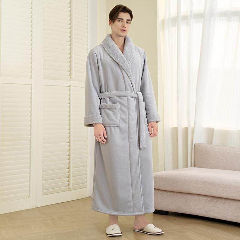 性感浴袍加厚加绒浴袍长款可穿式浴袍秋冬冬季浴袍超柔宽松外穿