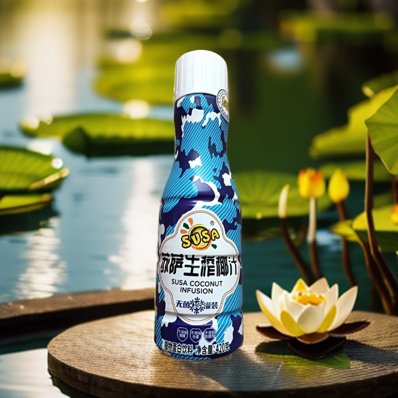 苏萨生榨椰汁椰奶含椰果粒420克植物蛋白饮品0色素0香精0防腐剂