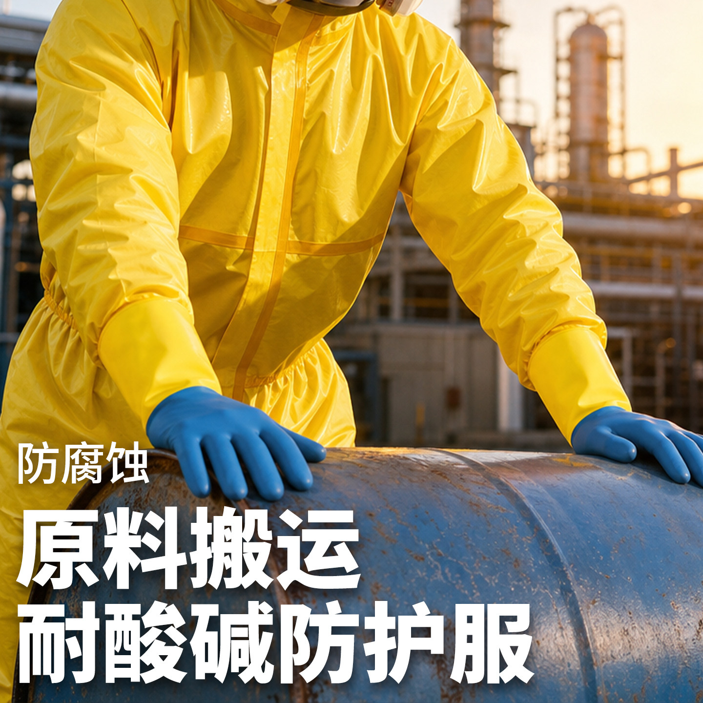 耐酸碱防护服连体全身防化服工作服化学品实验大学生化工业养殖场图片