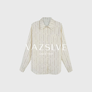 【VAZSLVE/全新奢品】捡漏 翻领慵懒烫钻百搭衬衫961013