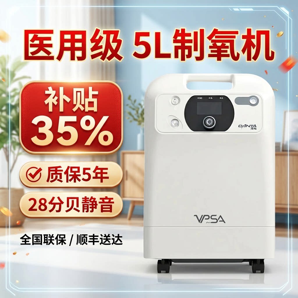 海龟VPSA轻声制氧机医用五升吸氧