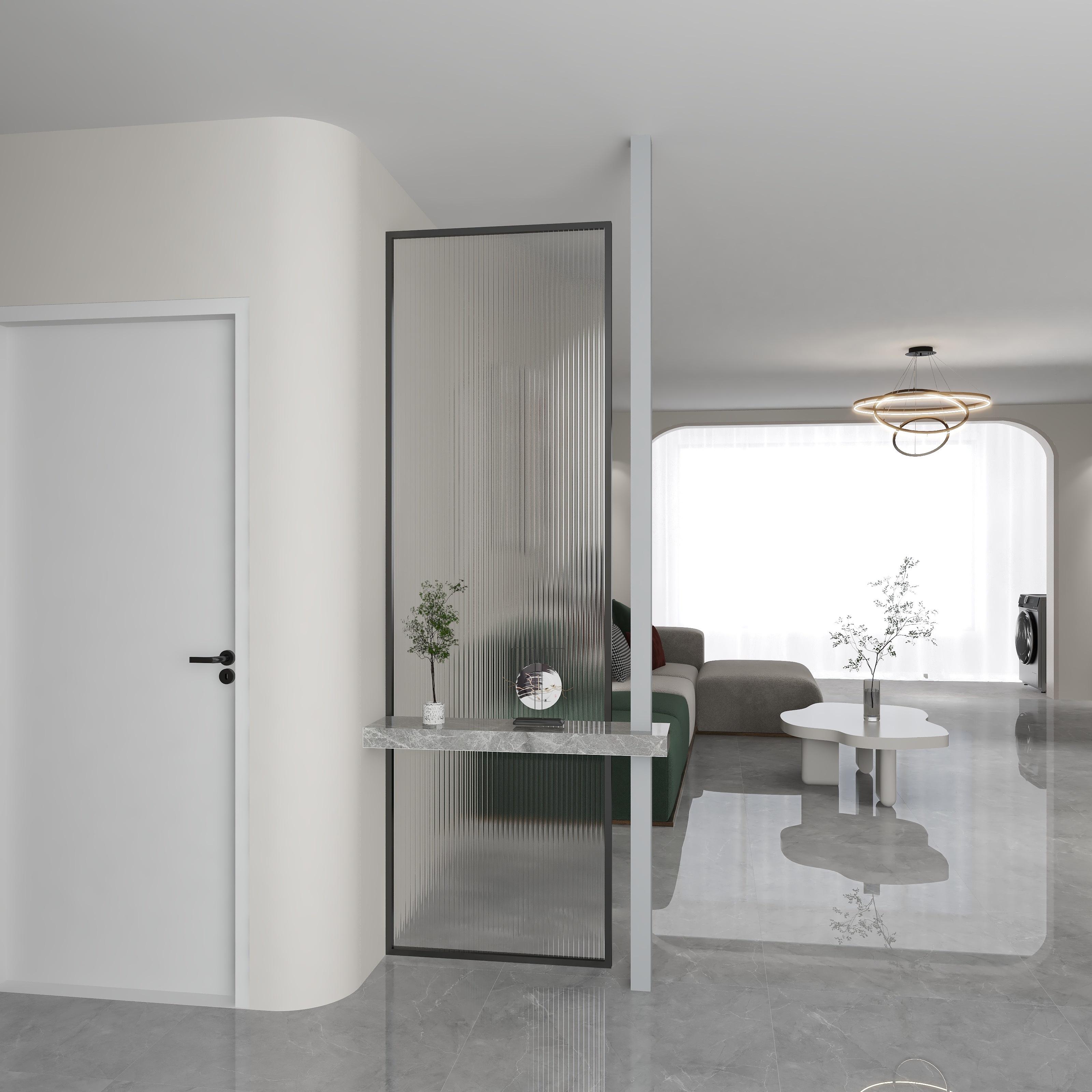 北欧轻奢现代简约木架屏风