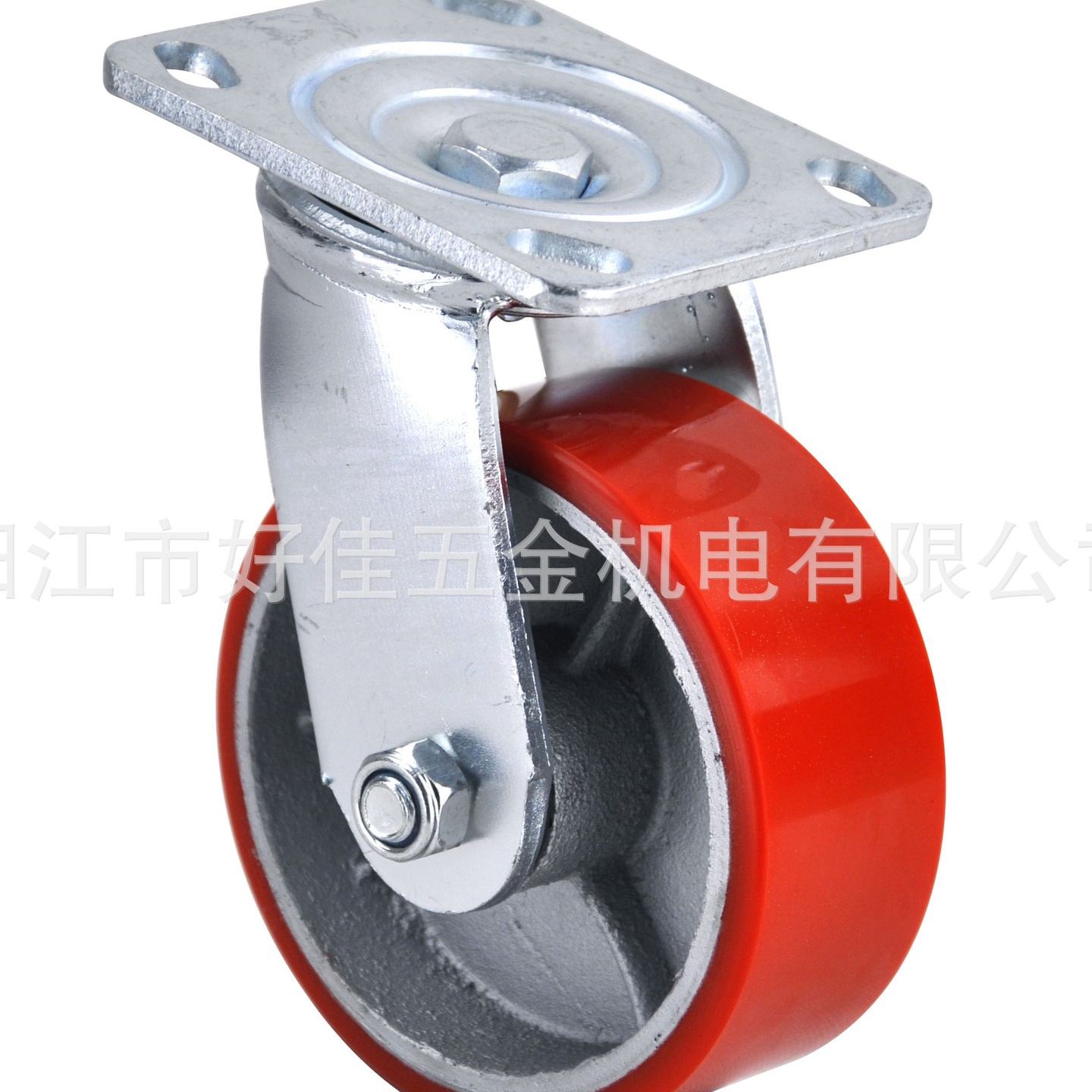 源头工厂直供5X2重型双轴承铁芯高耐磨聚氨脂（PU）万向脚轮