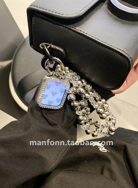 设计款串珠手链金属表带适用苹果手表带applewatch8代iwatch765SE