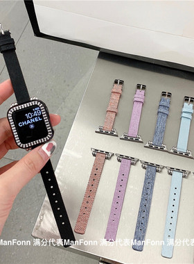 iwatch789表带适用苹果10手表applewatch654代尼龙表带小蛮腰帆布