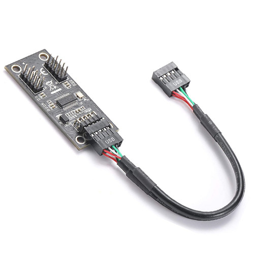 主板USB2.09PIN转2个转接头