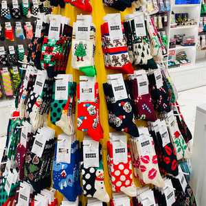 新happysocks圣诞袜男女情侣袜中高筒棉袜四季款时尚百搭卡通潮袜