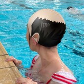 地中海秃头泳帽不勒头护耳时尚 游泳抽象搞笑印花整蛊神器 男女同款