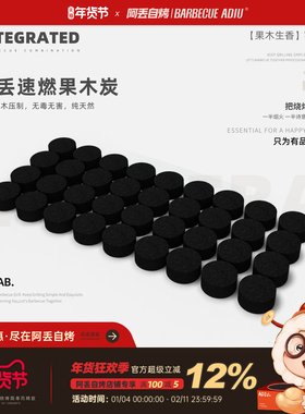 阿丢自烤速燃果木炭高温木炭烧烤木炭速燃木炭