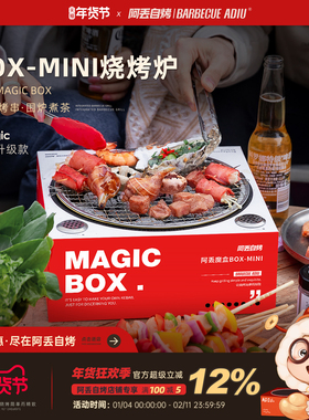 阿丢一次性烧烤炉露营户外烤肉烧烤架野餐围炉煮茶碳烤炉木炭便携