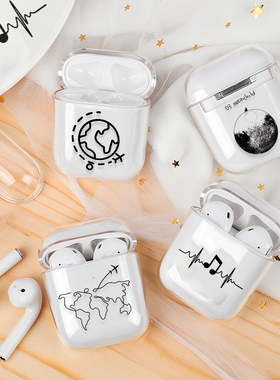 Hard PC Clear Pattern Earphone Cases For Airpods 2 1 3 Pro