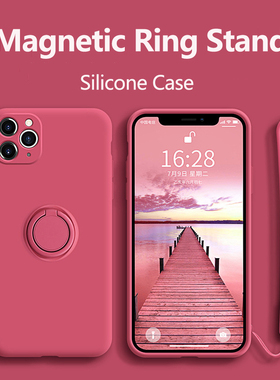 2024 Case For iPhone 15 Pro Case Silicone With Ring Holder Magnetic Cover For iPhone 11 Pro XR Max