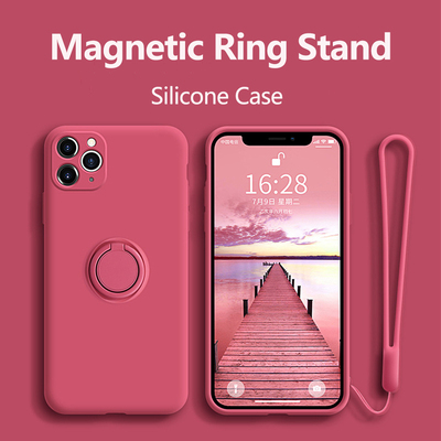 2024 Case For iPhone 15 Pro Case Silicone With Ring Holder Magnetic Cover For iPhone 11 Pro XR Max