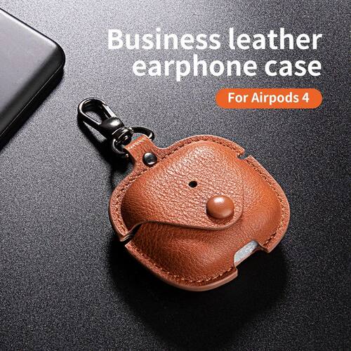 Retro Leather Case For AirPods 4 Pro 3 Business Earphone Cas