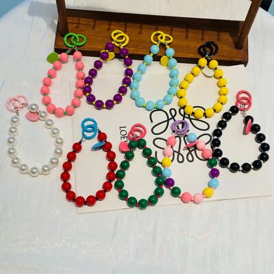 Cute Colorful Heart Bead Phone Chain - Pendant Charm Strap